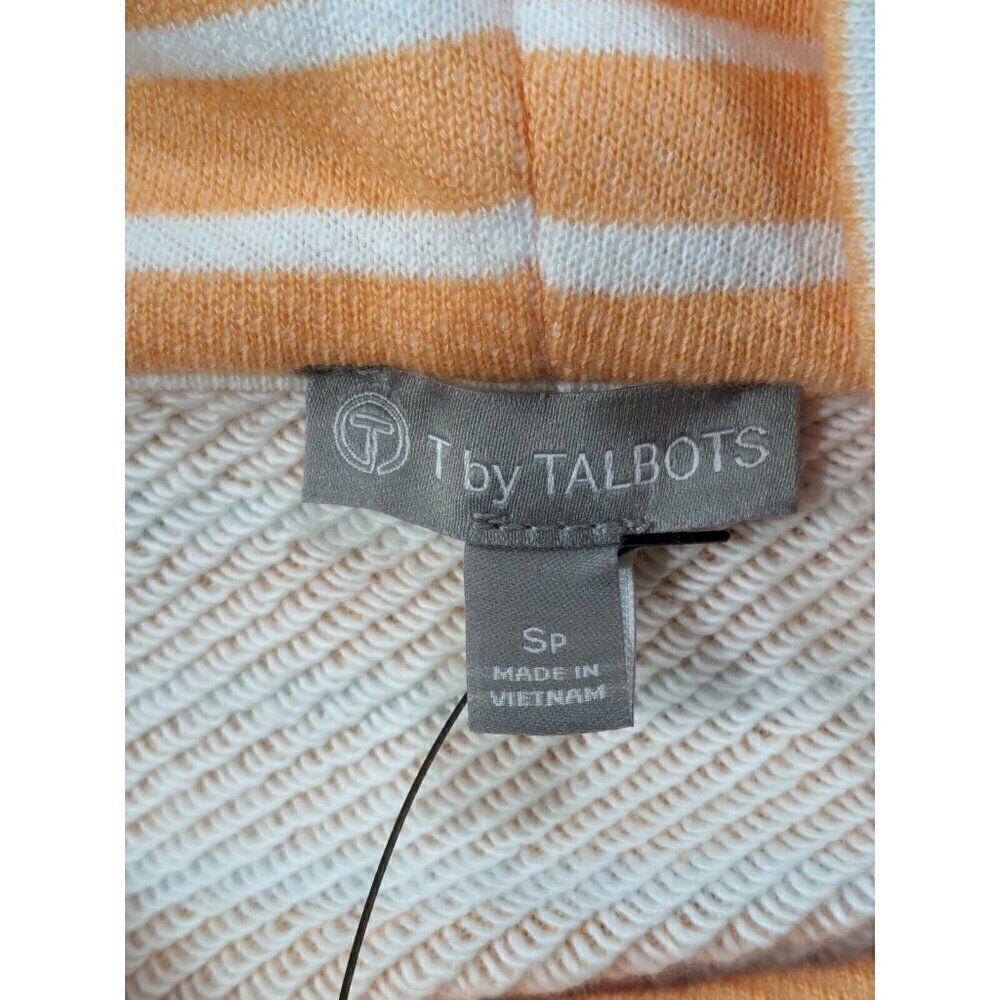 T by Talbots Pullover Womens Small Petite PS Funnel Neck Delightful Stripe - Picture 3 of 11